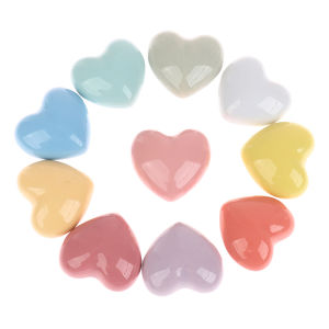 Cartoon Color Hearted Shape Ceramic Doorknob Wardrobe Door Single-hole Round Drawer Handle Home Hardware Accessories