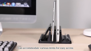 [✅SG Ready Stock] Vertical Laptop Stand Double Slot Adjustable Laptop Holder Tablet Notebook Stand 笔记本立式支架