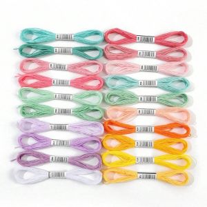 20-Color Cross Stitch Thread Kit 8yards 6-Strand Polyester Embroidery Floss Set for Sewing & Craft Supplies ﻿