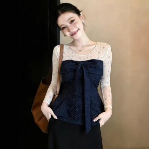Large Size Youthful Polka Dot Bustier Two-piece Set