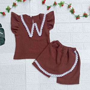 Setelan Rokcela Anak Perempuan Terbaru Usia 1 Sampai 7 Tahun Bahan Crinkle airflow