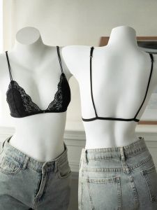 เสื้อชั้นในลูกไม้สไตล์ฝรั่งเศส Kbra ทรงสามเหลี่ยม ไม่มีสายรัด เสื้อชั้นในผู้หญิงบางเฉียบ สายเดี่ยวบาง เสื้อชั้นในหลังสวย