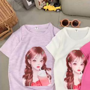 (16-26kg) Áo thun hình cho bé gái cực xinh