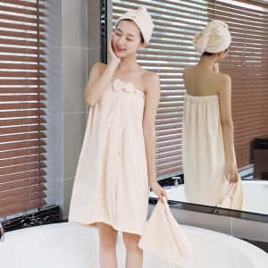 Ultra Absorbent Quick Dry Thickened Hair Drying Cap Bath Skirt Set for Women Personal Hygiene Hair Towel Headscarf