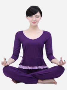 Fashionable Modal Classical Dance Top Womens Slim Fit Yoga Fitness Square Dance Clothing Seven Sleeve Length Brand Other