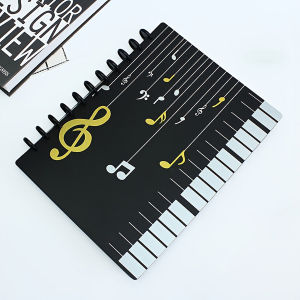 แฟ้มใส่โน้ตเพลงแบบมีรู 1 ชิ้น ขนาด 12.4 × 9.37 นิ้ว กันน้ำ จุได้ 20 หน้า แบบสันเกลียว