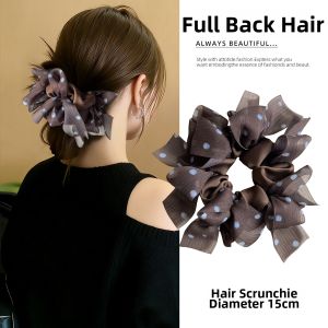 ZUOOU | Volume Boosting And Fluffy Blue Dot Hair Scrunchie