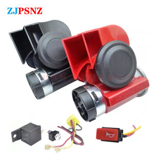 12V 24V Dual Tone Horn Kits Snail Air Horn Waterproof Auto Twin Dual Tone Compact Horn For Car Auto Motorcycle 132db Super Loud