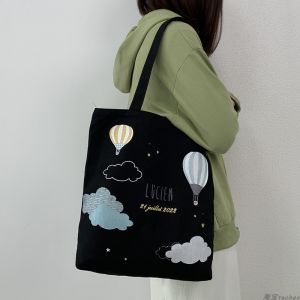 Large Capacity Canvas Bag 2024 Cloud Cartoon Anime Cute Girl School Work Commuting Travel Handbag Single Shoulder Bag for Youth