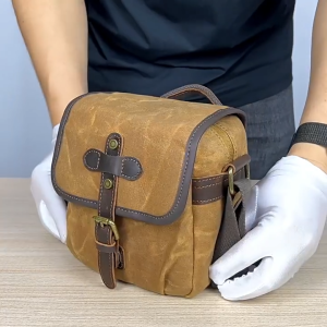 กระเป๋ากล้อง JINNUOLANG-ผ้าใบกันน้ำและทนต่อการเสียดสีกระเป๋าเลนส์กล้องถ่ายรูปดิจิตอล-เหมาะสำหรับกระเป๋าใส่เลนส์แบบพกพาทุกวันกระเป๋าสไตล์วินเทจสำหรับทั้งผู้ชายและผู้หญิง