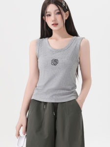 Gray Slim Fit Pure Cotton Camisole Womens Inner Wear Fashionable Versatile High End Top Spring Summer New Arrival