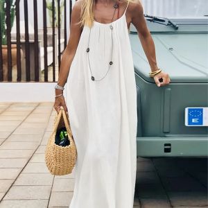 Dresses for Women New Summer Spaghetti Strap Women Dress Black White Lace-up A-LINE Dress Women Vestidos De Verano Mujer Q5522