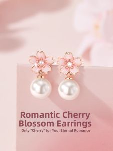 Floral Pearl Design Stud Earrings S925 Silver