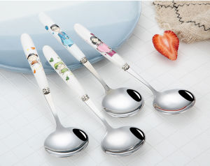 Thìa Gốm Sứ Bằng Thép Không Gỉ 304 Dễ Thương Dùng Trong Gia Đình Cho Bốn Người Lớn Và Trẻ Em Thìa Ăn Dùng Để Ăn Bát Cháo Thìa Ăn