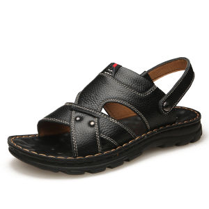 Genuine Leather Men Sandals Male Summer Shoes Outdoor Casual Sandals Cowhide Beach Shoes Two Uses Mens Sandals Slippers