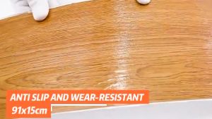 50PCS 3D Wooden Vinyl Floor Sticker 91x15CM Self Adhesive Resist Scratching Waterproof Flooring Stickers PVC