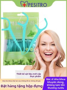 Pesitro | Mint Flavor Thin Round Dental Floss Picks
