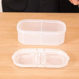 EZHOME Multifunctional Refrigerator Double Grid Food Storage Box with Lid / Plastic Grains Beans Sealed Jar / Kitchen Organizer Accessories