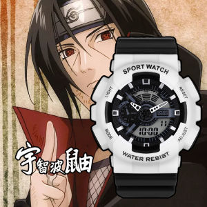 Mens Electronic Watch Waterproof Resin Band Night Light Display Dual Time Zone GMT Two Tone Fashionable Student Wristwatch