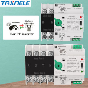 2P 3P 4P ATS PV Inverter Dual Power Automatic Transfer Selector Switches Din Rail Uninterrupted 63A 100A 125A Photovoltaic Solar