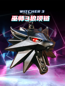 สร้อยคอประทับตราหัวหมาป่า 3 แสงสีทอง สร้อยคอประดับเครื่องรางของขวัญสำหรับผู้เล่นเกม the Witcher 3 Glow Pendant