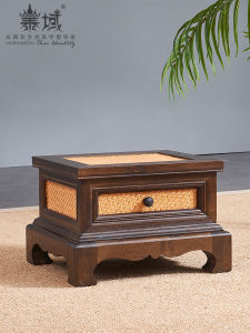 Southeast Asian Style Small Tea Table Bamboo Woven Solid Wood Bedroom Bay Window Table Dining Room Living Room Storage Low Tea Table