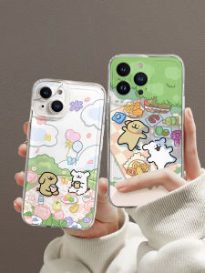 Adorable Dog Couple Silicone Phone Case Full Cover Transparent Soft Protective Shell for Apple 17Promax 16Pro 15 XR 13/14Plus 12
