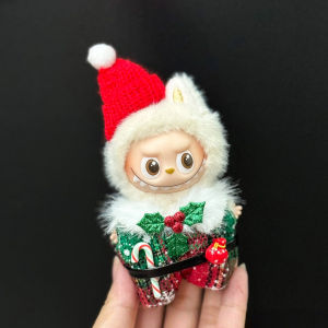 New Doll Clothes Pendant Set For 10cm Mini 4.0 LABUBU Christmas SetDIY Doll Accessories Fun and Cute  Christmas Gifts