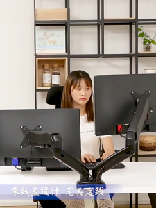 【 SG Seller 】 Suitable for 17-34 inches Monitor Arm dual Universal Adjustable Height Angle Desktop Mount Bracket Double-arm