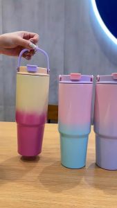 304 Thermos Tumbler Keluli Tahan Karat 900ml Tumbler Bottle With Closed Lid Drinking Heads With Convenient Handle