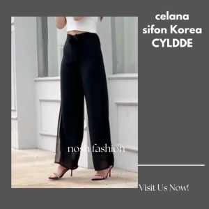Celana Panjang Sifon wanita gaya korea wanita variasi tali Clyde NOSH Fashion