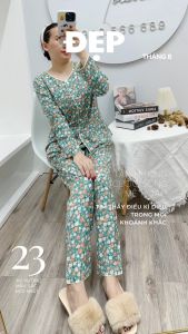 Đồ bộ ToLen nữ cổ viền tay dài