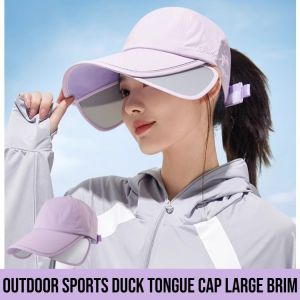 Outdoor Sports Duck Tongue Cap Large Brim Sunshade Wide Brim Hat Summer Sun Uv Protection