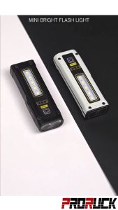 Torch Light LED COB Portable Lightweight Pocket Size Waterproof Outdoor Flashlight USB Rechargeable Output Power SOS Warning Multi Function