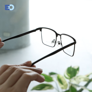 EO Adapt Caspian Rectangle Metal Plastic Full Rim Multicoated Tri Fold Eyeglasses for Men & Women
