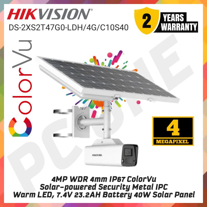 HIKVISION 4MP WDR 4mm IP67 ColorVu Solar-powered Security