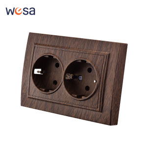 Wood Flame Retardant AC Paint Plastic Plugs Socket Power Sockets With Ground EU Standard Electrical Outlets 250V Classic Socket