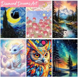 FramelessDiamond Painting Animal Flower Landscape Diamond Mosaic Handmade Art Exquisite Creative Gift Home Decoration