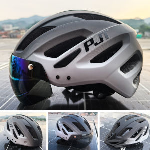 PJT 4 in 1 Bike Helmet Adult Bike Helmet Dual Mode Goggle MTB Road Cycling Helmet 57-61cm Lightweight Breathable Bicycle Helmet