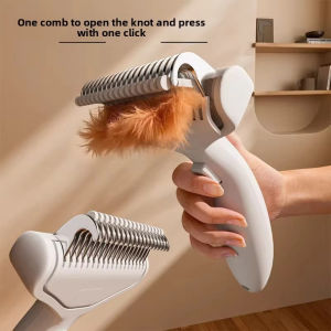 Stainless Steel Dog Hair Removal Brush Comb Pet Hair Remover Brush For Dogs Grooming Tools Pets Dematting Comb Dogs Accessories