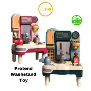 SIMI Pretend Washstand Playset Toy Education Learning Music Lightning Simulation Mainan Budak Lelaki Perempuan