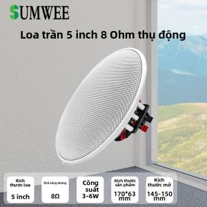 Loa Trần Có Độ Trung Thực Cao 5 Inch Cho Phòng Tắm Phòng Khách Văn Phòng - Loa Âm Nhạc Nền Thụ Động Với Chéo Âm Thanh Toàn Dải