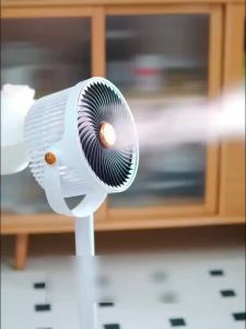 Type-C Rechargeable Floor Circulator Fan 4 Heights 5 Speeds 360° Adjustable Portable Stand Desk Fan for Home Office Bedroom
