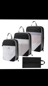 กระเป๋าจัดระเบียบ กระเป๋าจัดเก็บ กระเป๋าประหยัดพื้นที่ กระเป๋าเดินทาง ชุด 3 ชิ้น / Compression Bag Packing Cubes 3 PC - Travel Space Saver Saving Vacuum Luggage Clothes Storage Bags