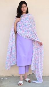 [PRE-ORDER] Size S to 2XL Cotton Sleeveless Kurti with Pant and Dupatta Set~ Delivery Lead Time : 10 days