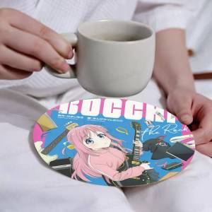 Music anime B-BOCCHI THE R-ROCK 1pc Pattern Coaster Tea Cup Heat Insulation Pad Anti-scalding Anti-slip Table Bowl Plate Mat
