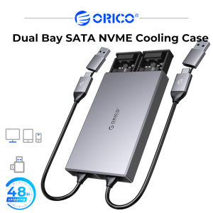 ช่องคู่ระบายความร้อนแบบ Dual NVMe เคส SSD M2 M.2ดิสก์ SSD NVMe สำหรับคีย์ M B & M ที่สำคัญ SSD เครื่องมือ SSD ฟรี