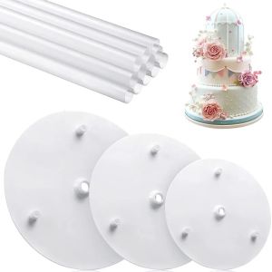 Multi-layer Cake Stand Suspended Gasket Cake Tier Support Cake Dowel Rods Set Cake Stands Support Straw Frame DIY Cake Decor