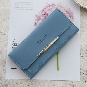2025 New Long Wallet for Women Large Capacity Pure Color Korean Japanese Style Fashionable Versatile Leather Clutch Bag