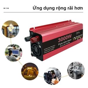Biến Tần Sóng Sin Thuần Túy Máy Phát Điện Di Động Bộ Chuyển Đổi 1000W 1600W 2000W 2200W DC 12V/24V Sang AC 110V/220V Biến Tần Năng Lượng Mặt Trời Dùng Ngoài Trời